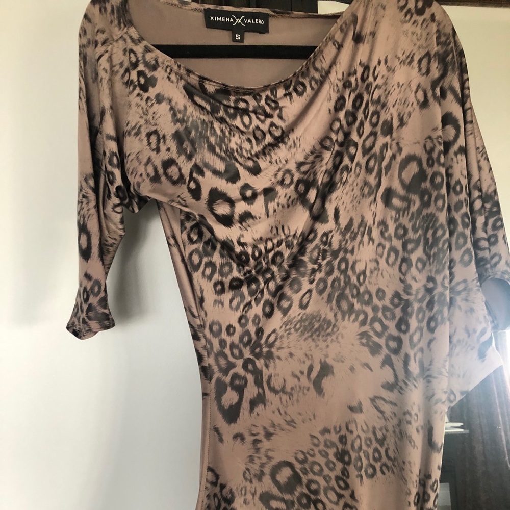 One shoulder Brown and black dress